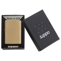 Комплект Zippo Запальничка 204B CLASSIC brushed brass + Бензин + Кремені в подарунок