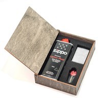 Комплект Zippo Запальничка CLASSIC black matte + Подарункова упаковка + Бензин + Кремені