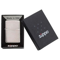 Комплект Zippo Запальничка Zippo 200 CLASSIC brushed chrome + Подарункова упаковка + Бензин + Кремні