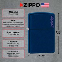 Фото Запальничка Zippo 239ZL CLASSIC navy matte with zippo