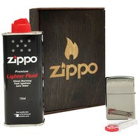 Фото Подарунковий набір Zippo Запальничка 150 + Коробка + Бензин 3141 + Кремні 2406