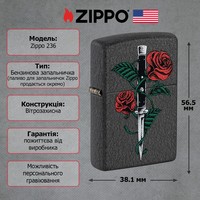 Запальничка Zippo 236 Rose Dagger Tattoo Design
