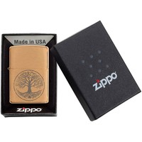 Подарунковий набір Zippo Зажигалка 204B Tree of Life + Коробка + Бензин 3141 + Кремни 2406