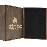 Комплект Zippo Запальничка 207 CLASSIC street chrome + Бензин + Кремені + Подарункова коробка