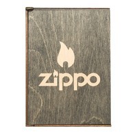 Комплект Zippo Запальничка 218 ZL black matte with zippo logo + Бензин + Кремені + Подарункова коробка
